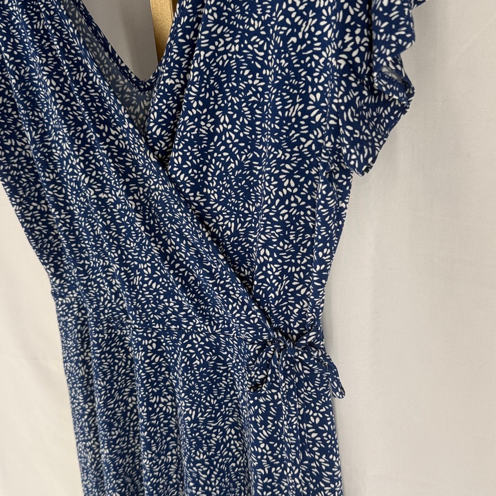 KAILEIGH Kaela Faux Wrap Knit Dress - Navy Blue - Small - Picture 6 of 11